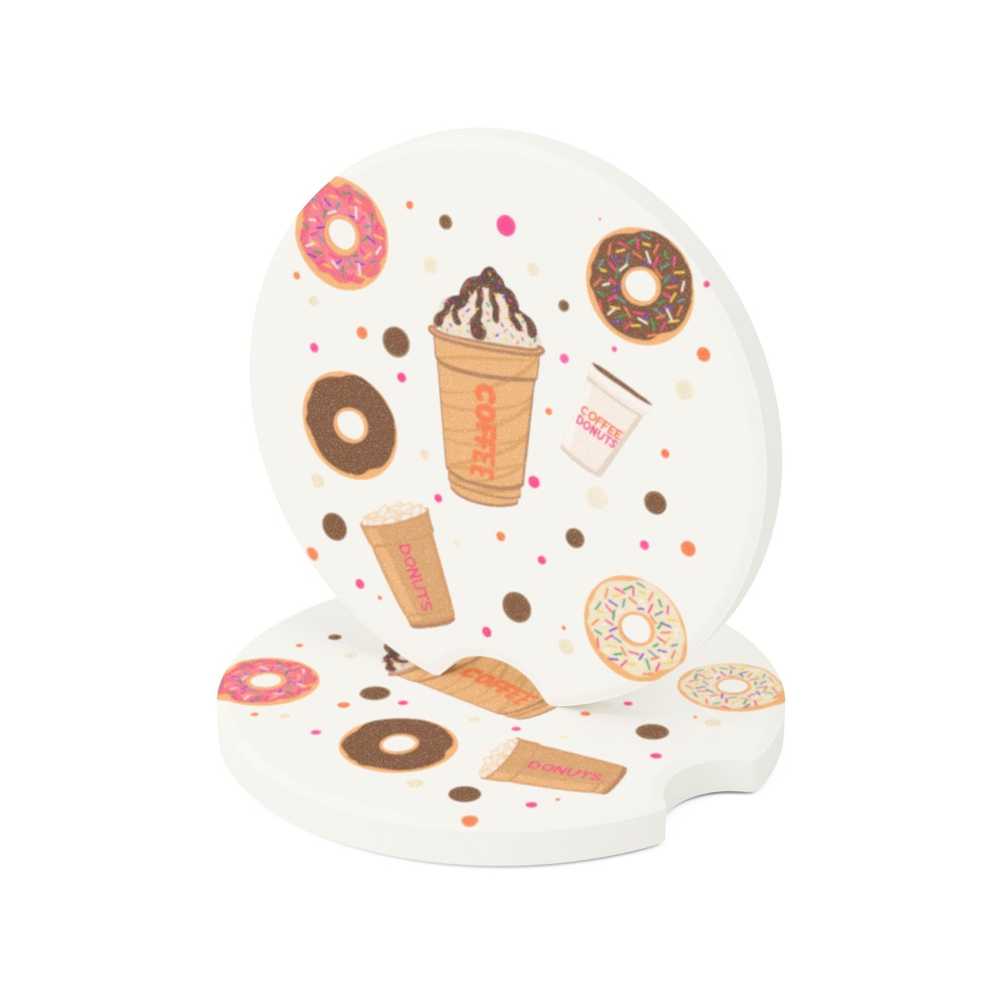 Car Coasters, Dunkin Lovers Drink Holder, Cup Holder Coasters, Coffee Car Accessories, Set of 2 Coasters, Auto Accessories