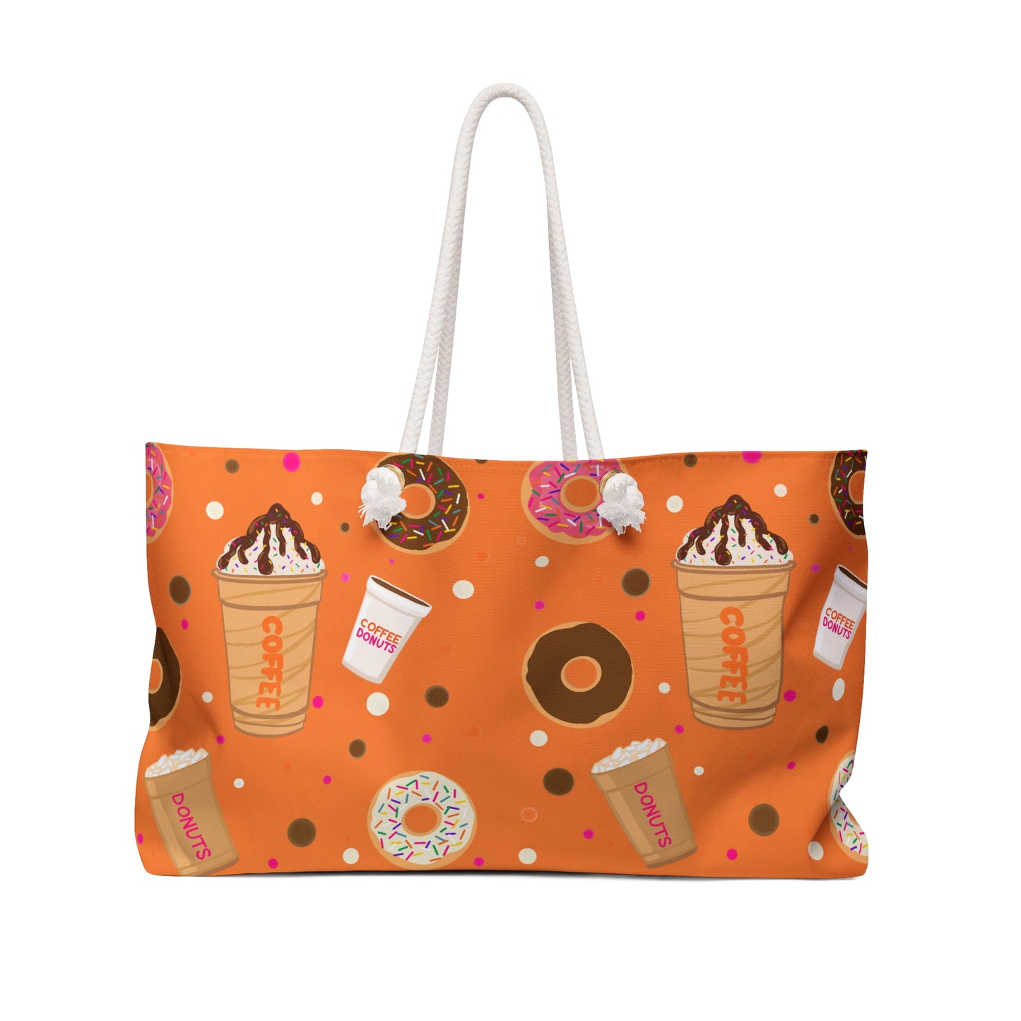 Dunkin Lovers Weekender Bag, Travel Tote, Overnight Bag, Carry On Duffle, Coffee Themed Purse, Gift for Coffee Enthusiasts