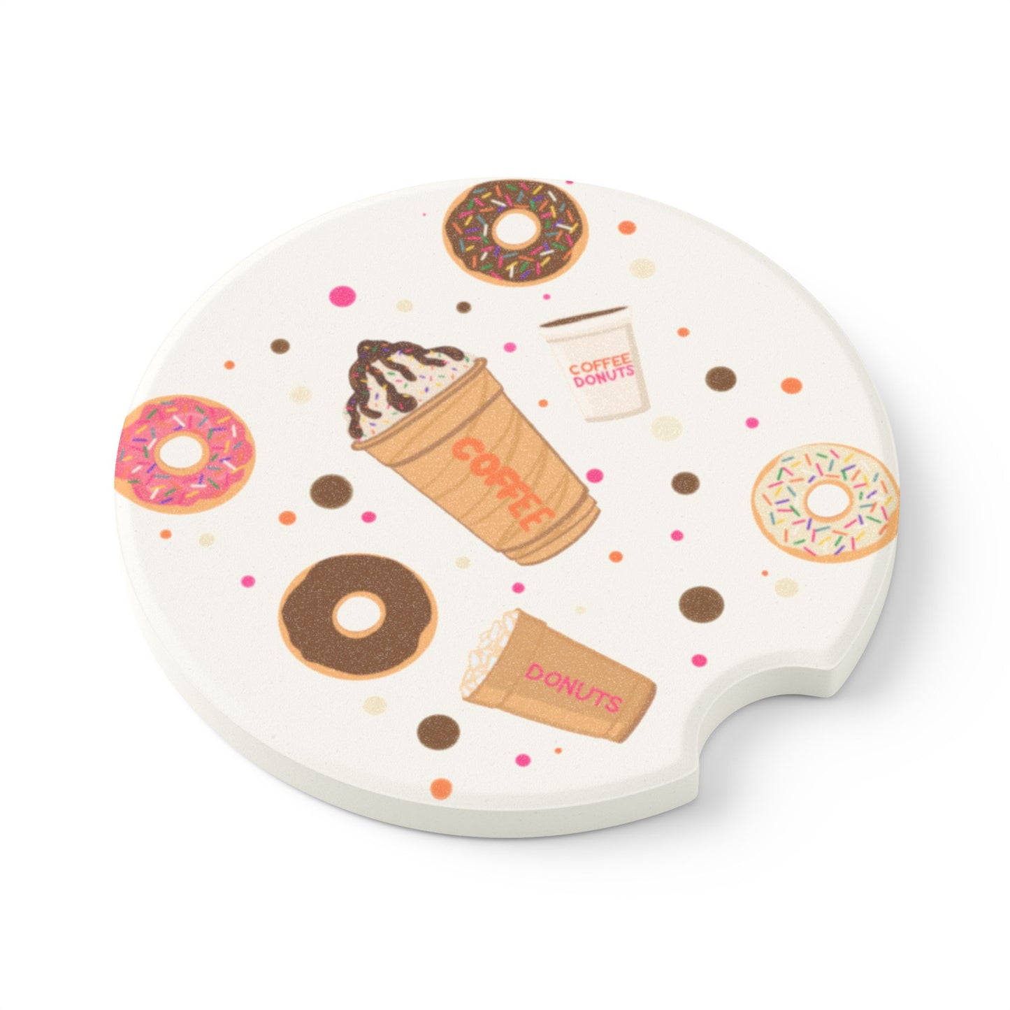 Car Coasters, Dunkin Lovers Drink Holder, Cup Holder Coasters, Coffee Car Accessories, Set of 2 Coasters, Auto Accessories