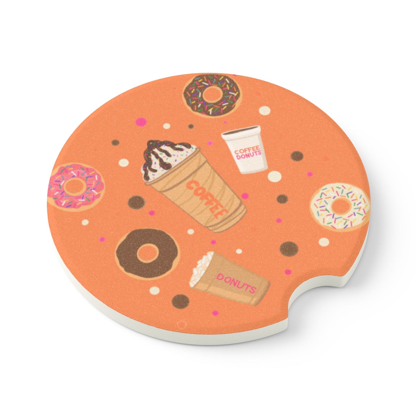 Car Coasters, Dunkin Lovers Drink Holder, Cup Holder Coasters, Coffee Car Accessories, Set of 2 Coasters, Auto Accessories