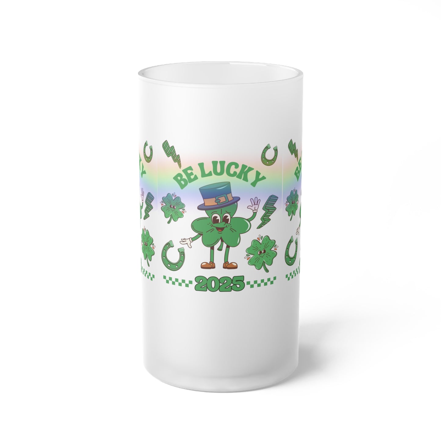 Beer Mug, St Patrick's Day 2025 Lucky Charms, Irish Pub Gift, Lucky Clover Mug, St Paddy's Day Glass, Green Beer Stein
