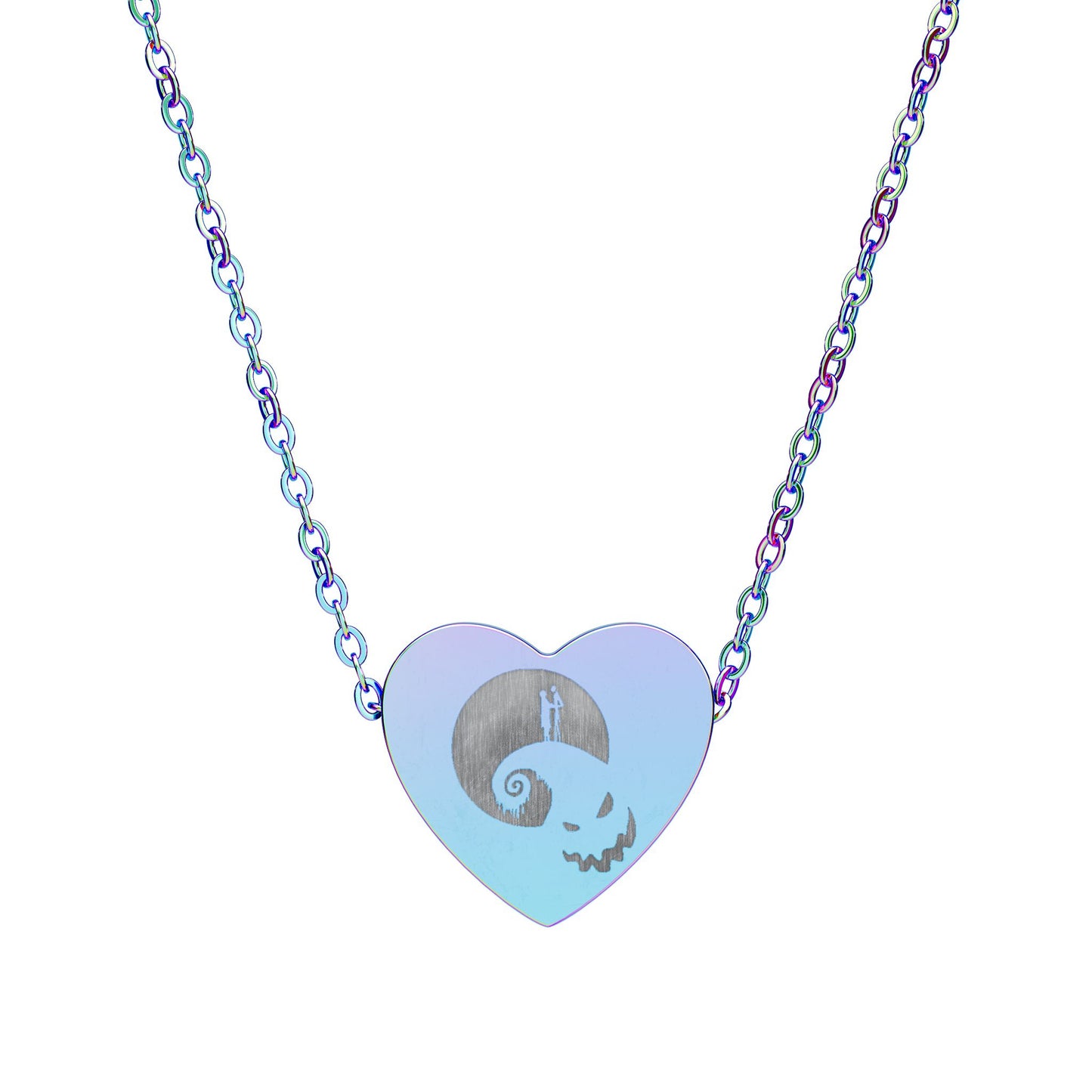 Jack and Sally Heart Necklace | Engraved Heart Necklace