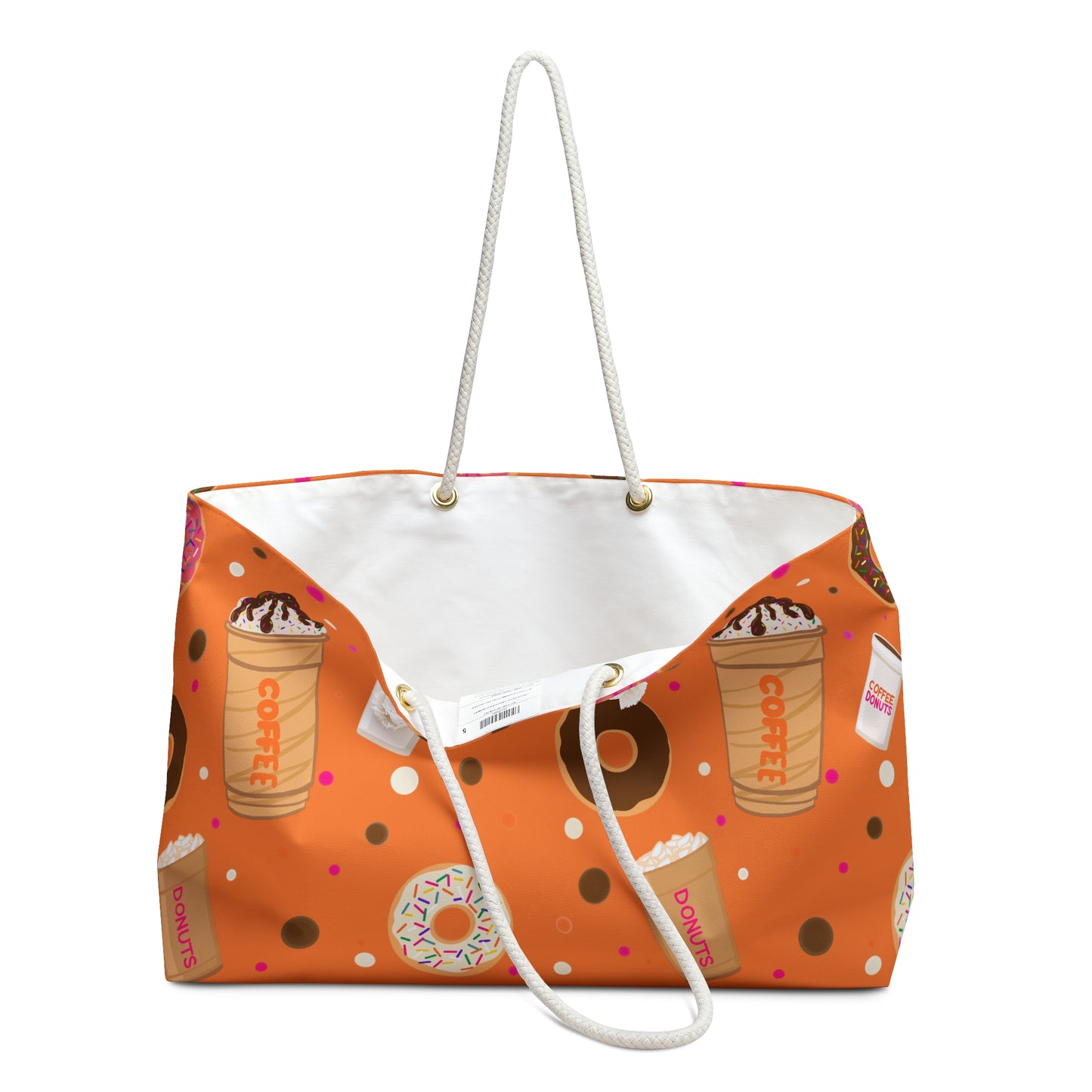 Dunkin Lovers Weekender Bag, Travel Tote, Overnight Bag, Carry On Duffle, Coffee Themed Purse, Gift for Coffee Enthusiasts