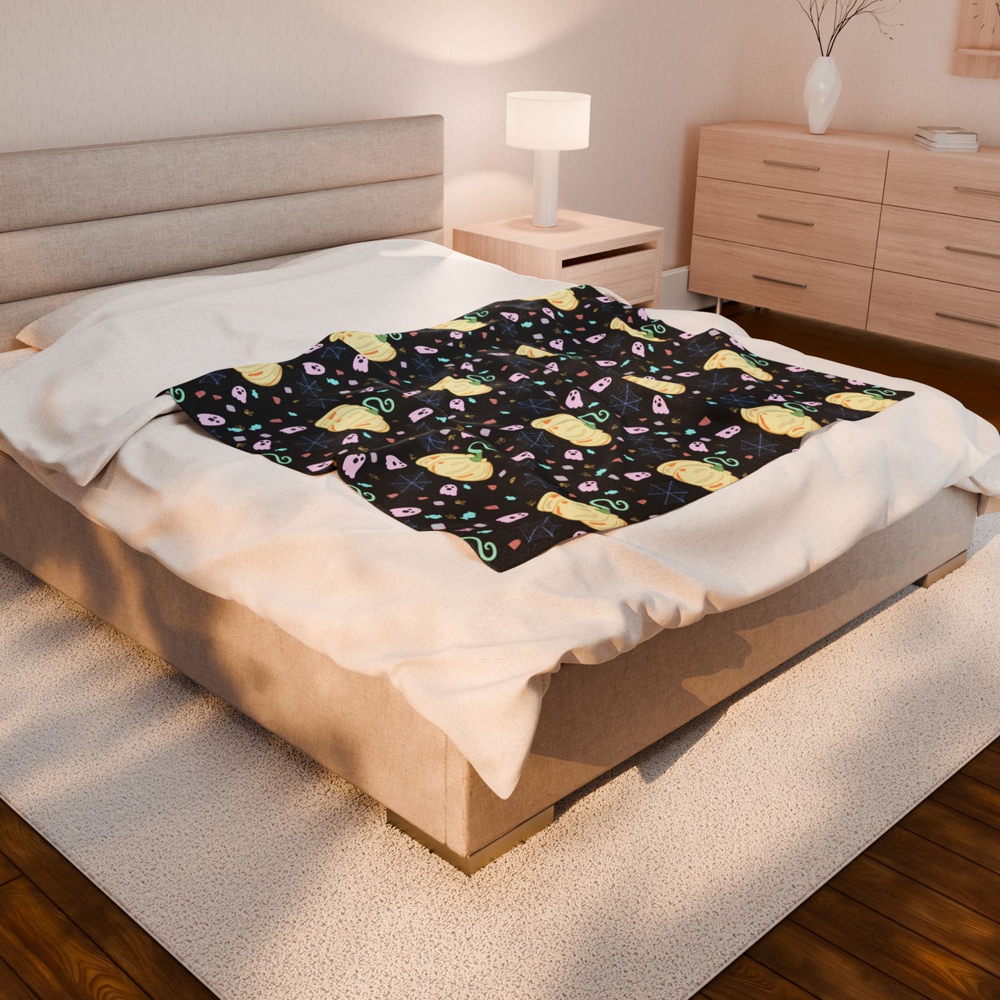 Copy of Velveteen Plush Blanket - Spooky Season Home Decor, Halloween Throw, Cozy Autumn Blanket, Halloween Gift, Fall Couch Throw