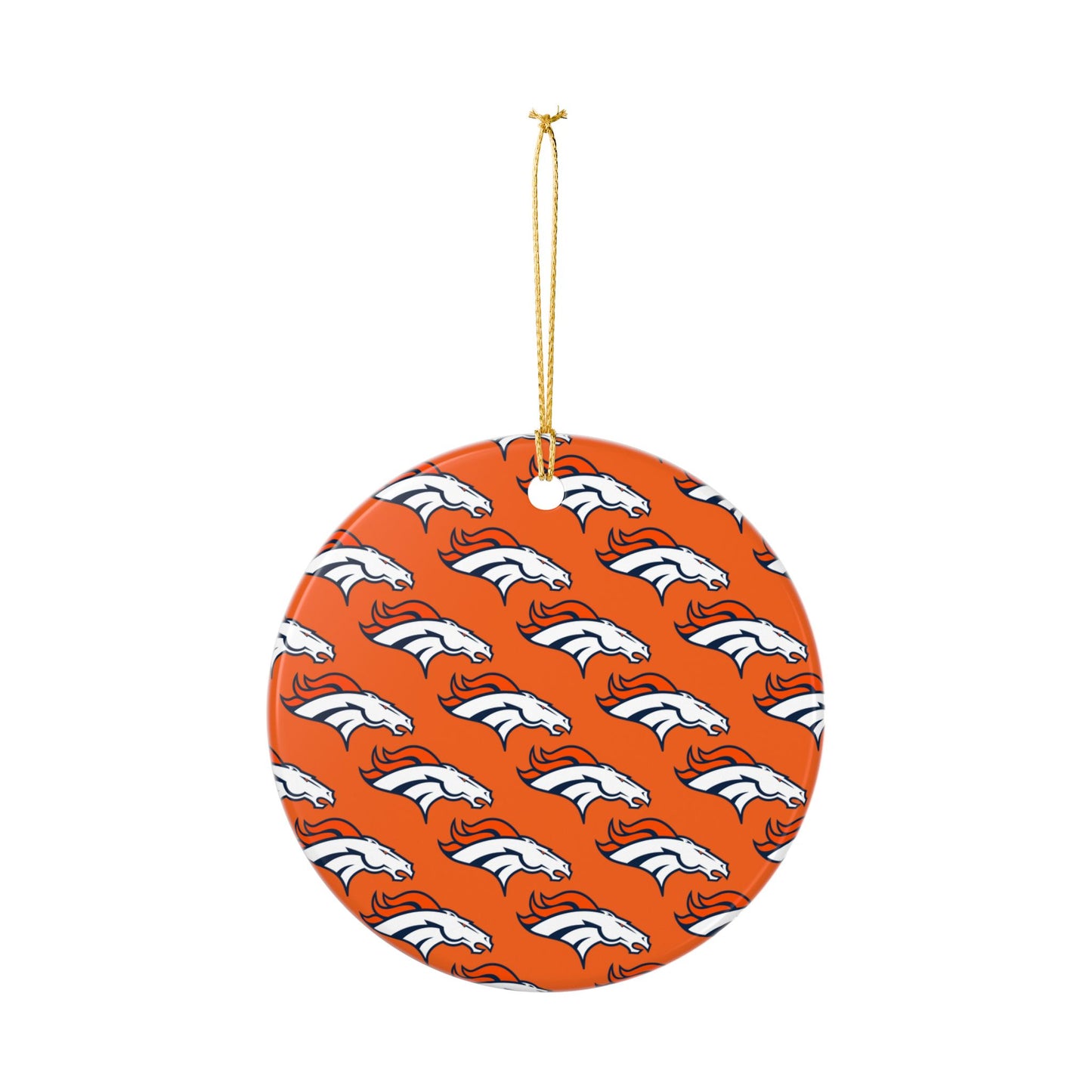 Ceramic Ornaments, Current Denver Broncos design, Holiday Christmas Decor, Oval Baubles, Football Fans Gift, Sports Team Souvenir, Double