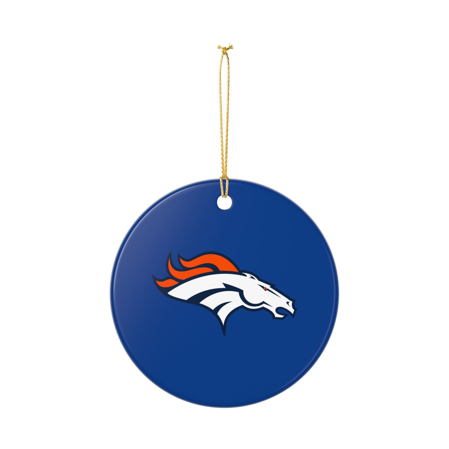 Ceramic Ornaments, Denver Broncos design, Holiday Christmas Decor, Oval Baubles, Football Fans Gift, Sports Team Souvenir, Double