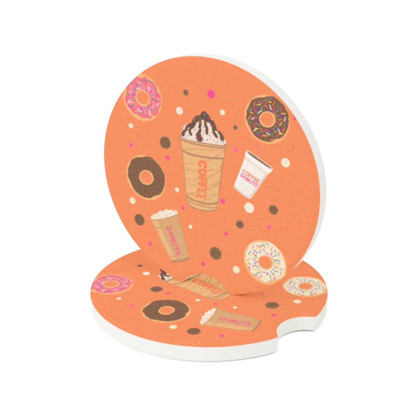 Car Coasters, Dunkin Lovers Drink Holder, Cup Holder Coasters, Coffee Car Accessories, Set of 2 Coasters, Auto Accessories