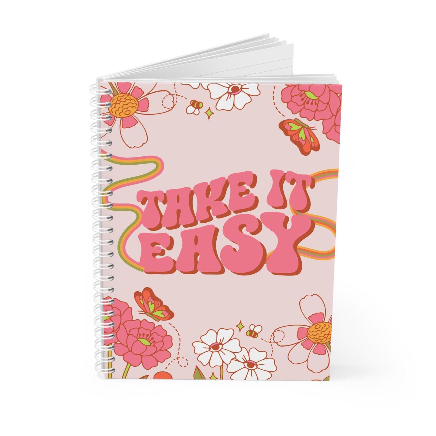 Take It Easy Floral Spiral Notebook