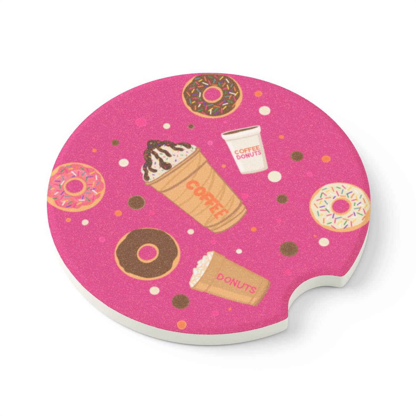 Car Coasters, Dunkin Lovers Drink Holder, Cup Holder Coasters, Coffee Car Accessories, Set of 2 Coasters, Auto Accessories