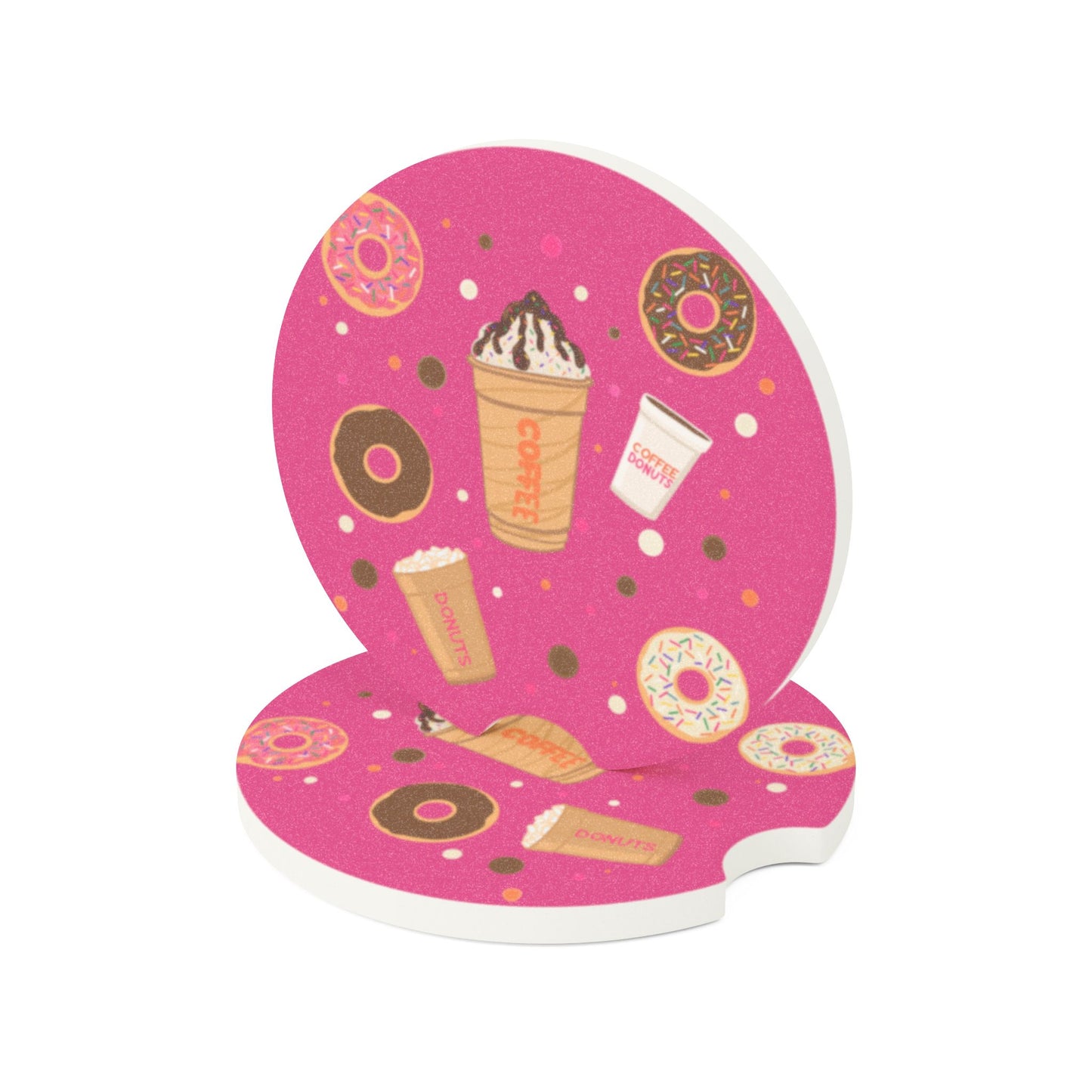Car Coasters, Dunkin Lovers Drink Holder, Cup Holder Coasters, Coffee Car Accessories, Set of 2 Coasters, Auto Accessories