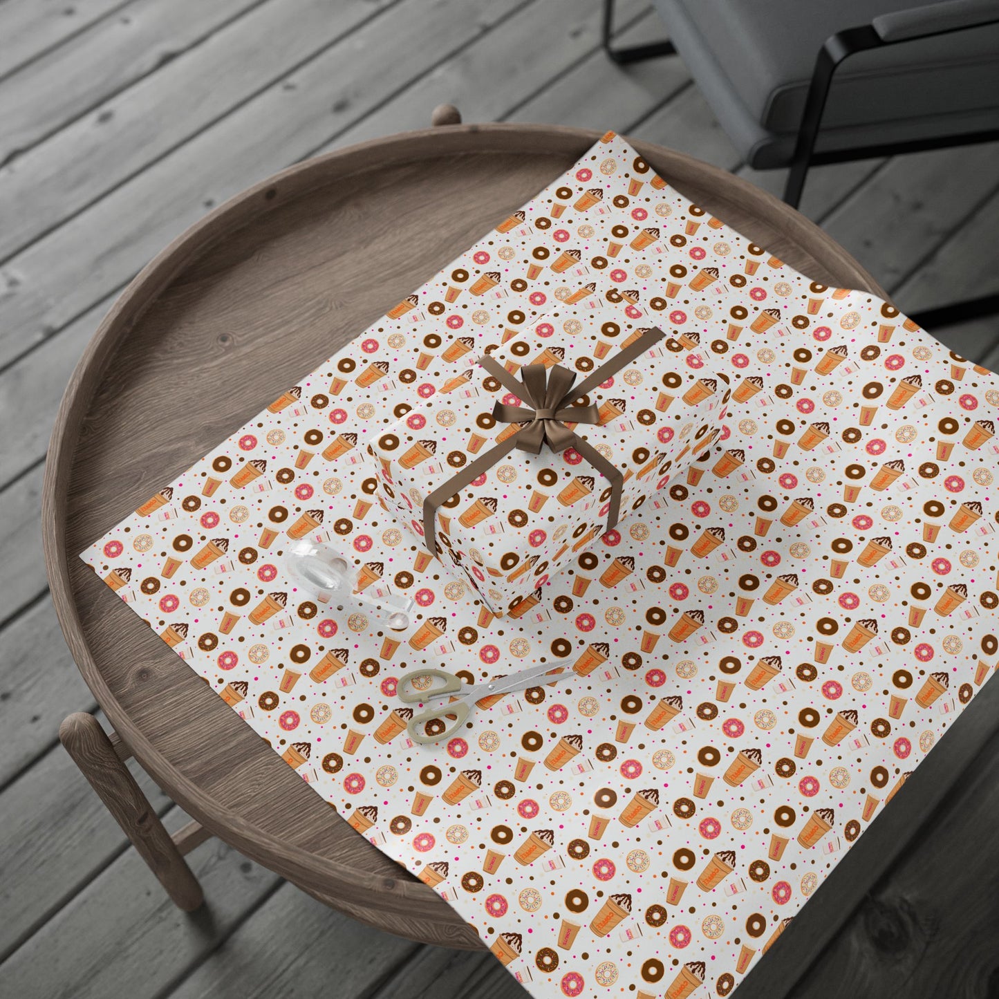 Dunkin Donuts Lover Wrapping Paper | Donut Coffee Pattern Gift Wrap