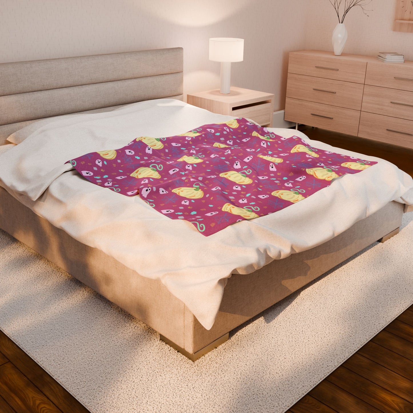 Copy of Velveteen Plush Blanket - Spooky Season Home Decor, Halloween Throw, Cozy Autumn Blanket, Halloween Gift, Fall Couch Throw