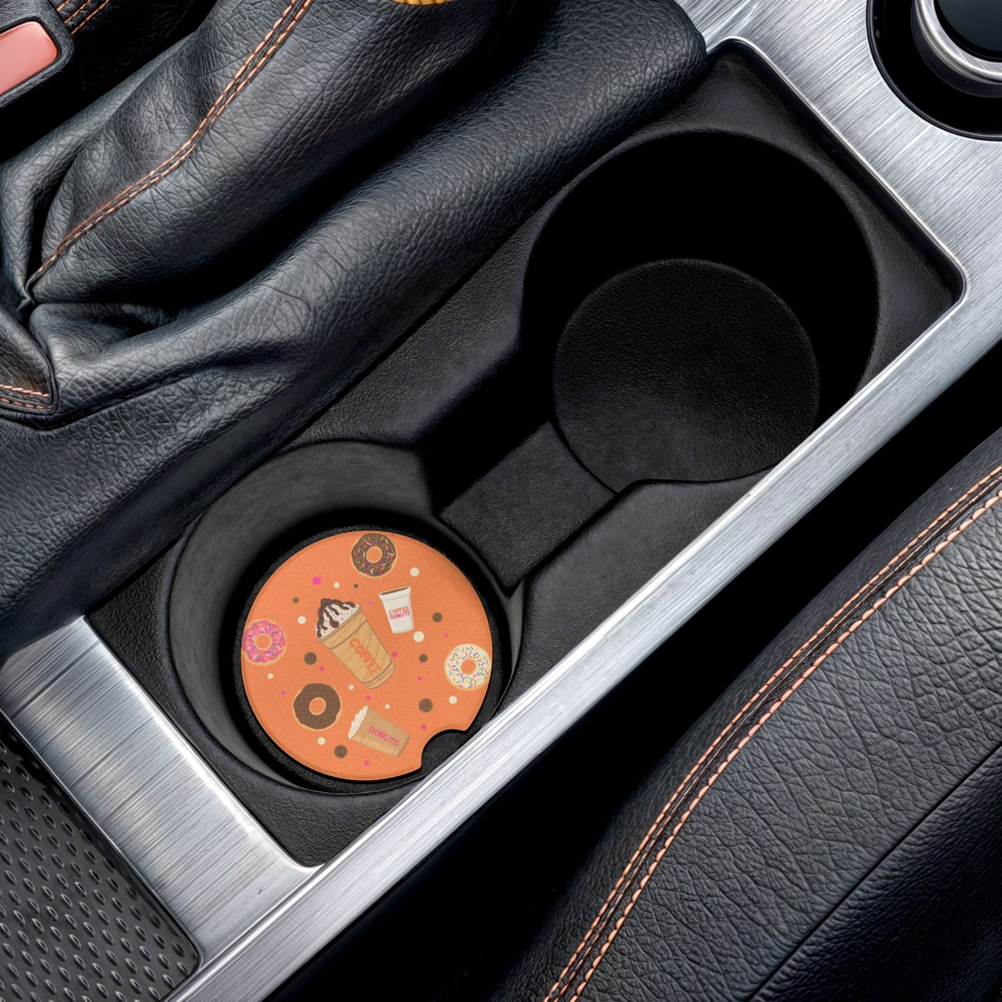 Car Coasters, Dunkin Lovers Drink Holder, Cup Holder Coasters, Coffee Car Accessories, Set of 2 Coasters, Auto Accessories