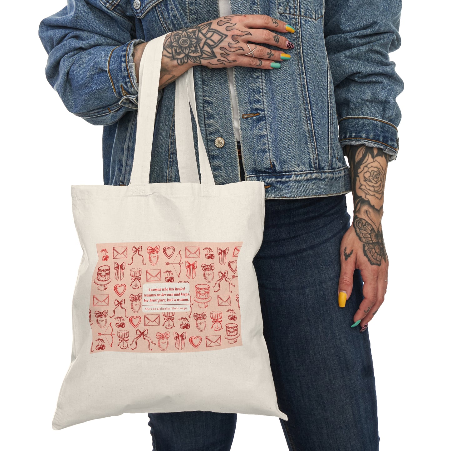 Healing Alchemist Tote Bag, Inspirational Natural Tote, Trauma Recovery Eco-Friendly Bag, Magic Witchy Handbag, Alchemy Canvas Shopping Tote