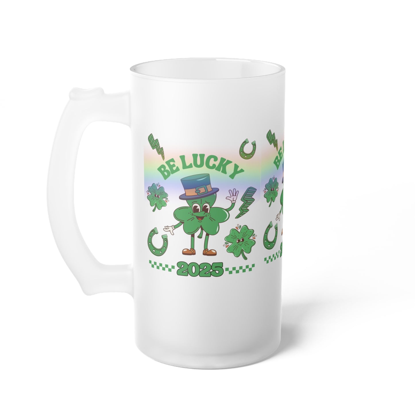 Beer Mug, St Patrick's Day 2025 Lucky Charms, Irish Pub Gift, Lucky Clover Mug, St Paddy's Day Glass, Green Beer Stein