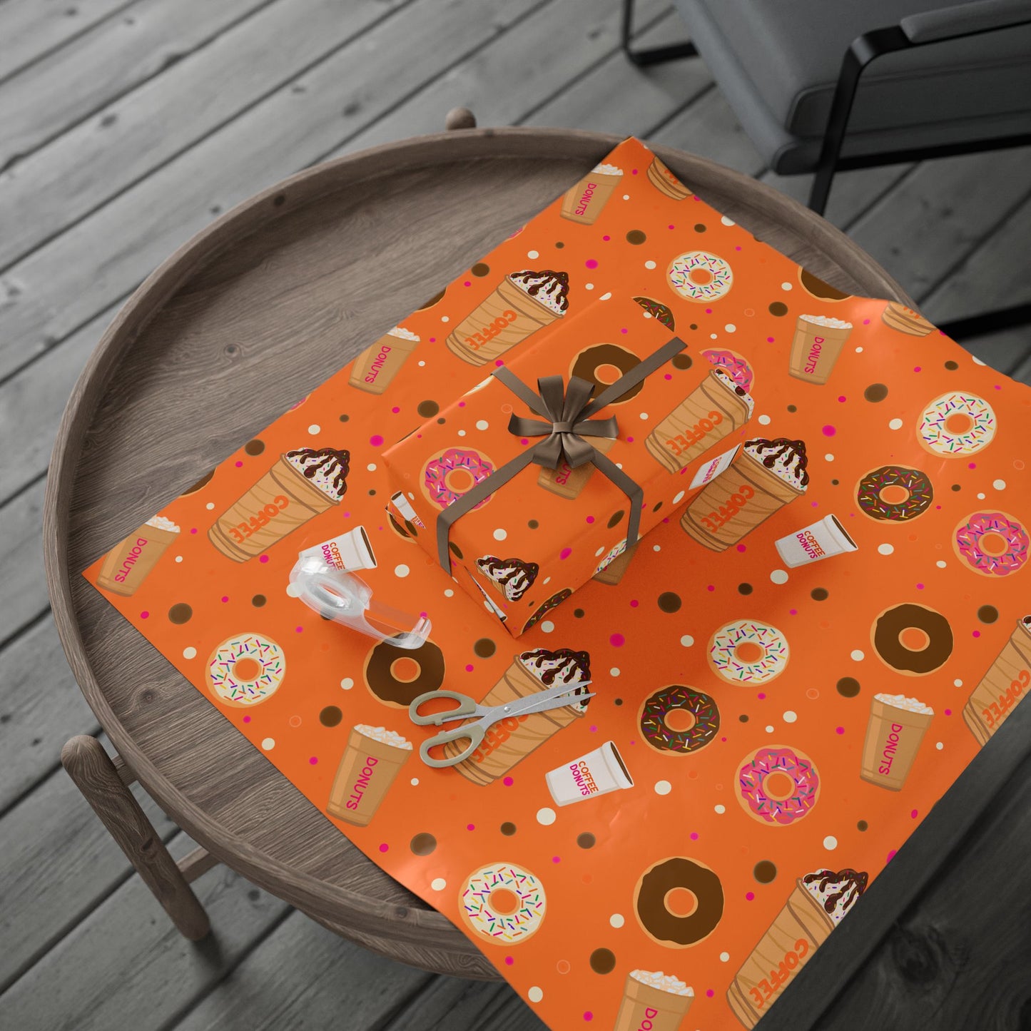 Dunkin Lovers gift wrap Wrapping Papers | Coffee Donut Pattern