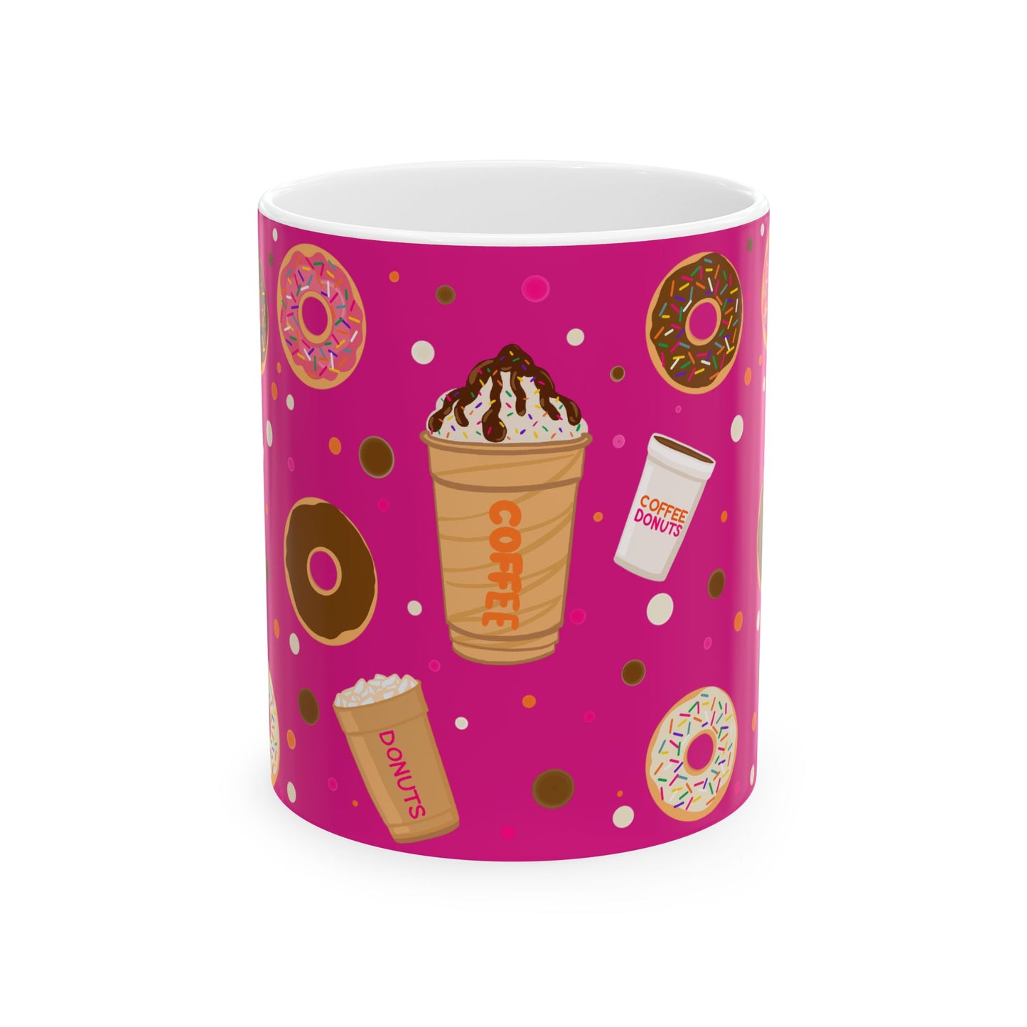 Coffee Lover Mug, Dunkin Donuts Fans Tea Cup, Ceramic Coffee Cup, Kitchen Drinkware Gift, Beverage Lover Present, Morning Routine Mug
