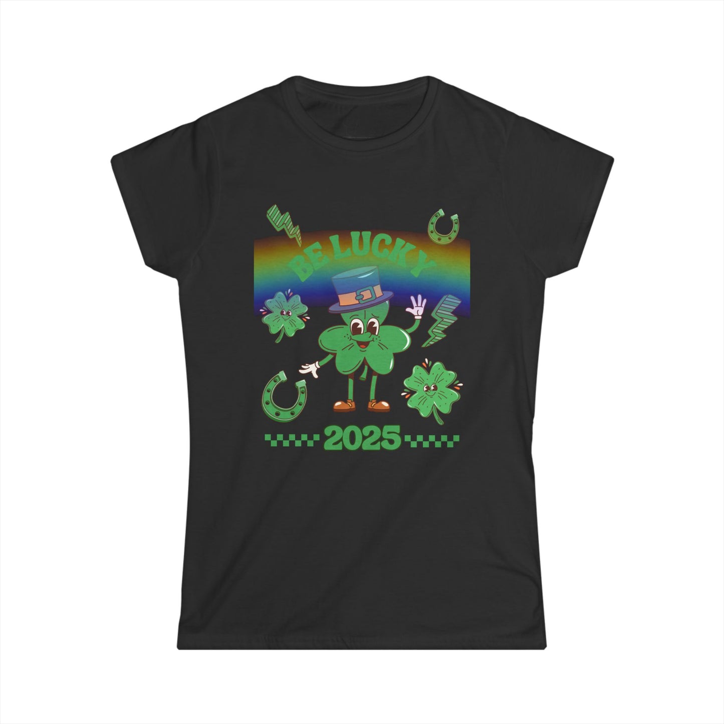 St Patrick's Day 2025 Lucky Charms Women's T-Shirt, Tee, St Paddy's Day Shirt, Irish Lucky Charm Top, Green Clover Tee