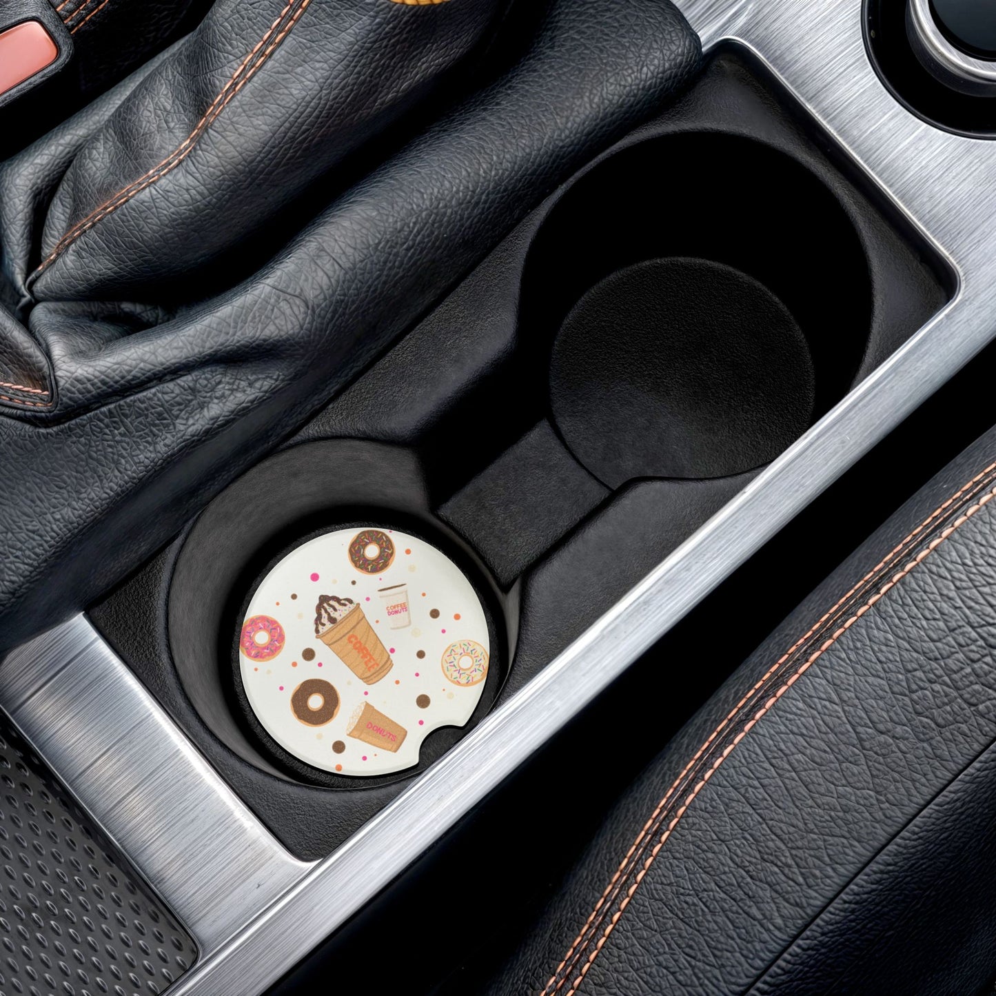 Car Coasters, Dunkin Lovers Drink Holder, Cup Holder Coasters, Coffee Car Accessories, Set of 2 Coasters, Auto Accessories