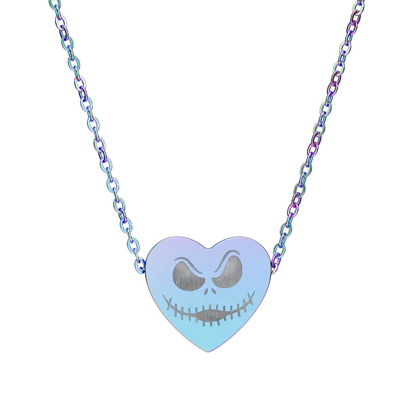 Jack's Smile Heart Necklace, Engraved Name Pendant