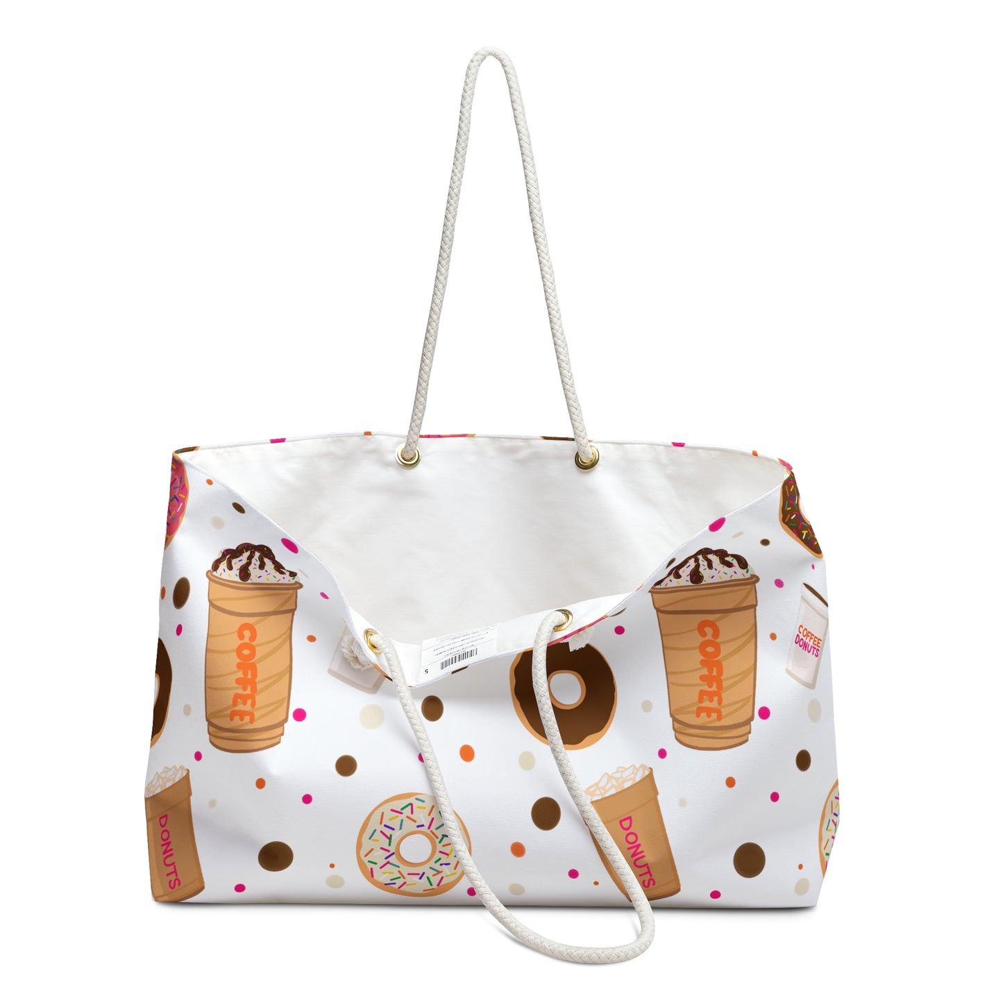 Dunkin Lovers Weekender Bag, Travel Tote, Overnight Bag, Carry On Duffle, Coffee Themed Purse, Gift for Coffee Enthusiasts