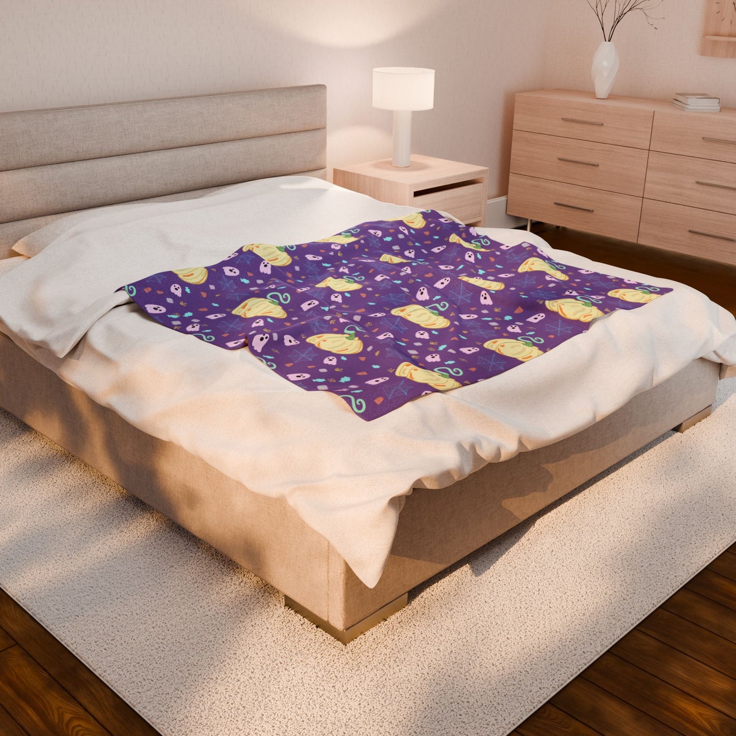 Copy of Velveteen Plush Blanket - Spooky Season Home Decor, Halloween Throw, Cozy Autumn Blanket, Halloween Gift, Fall Couch Throw
