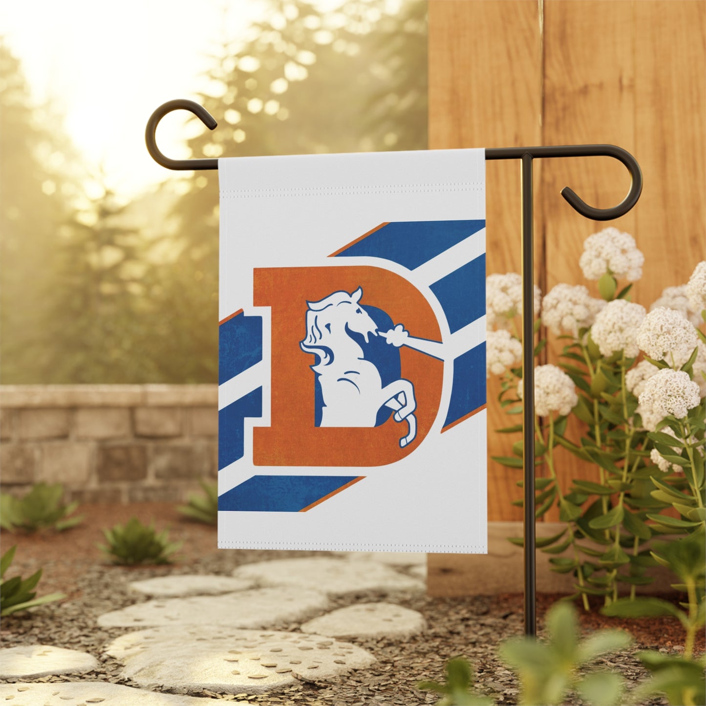 Retro Denver Broncos Garden & House Banner | Outdoor Decorative Flag