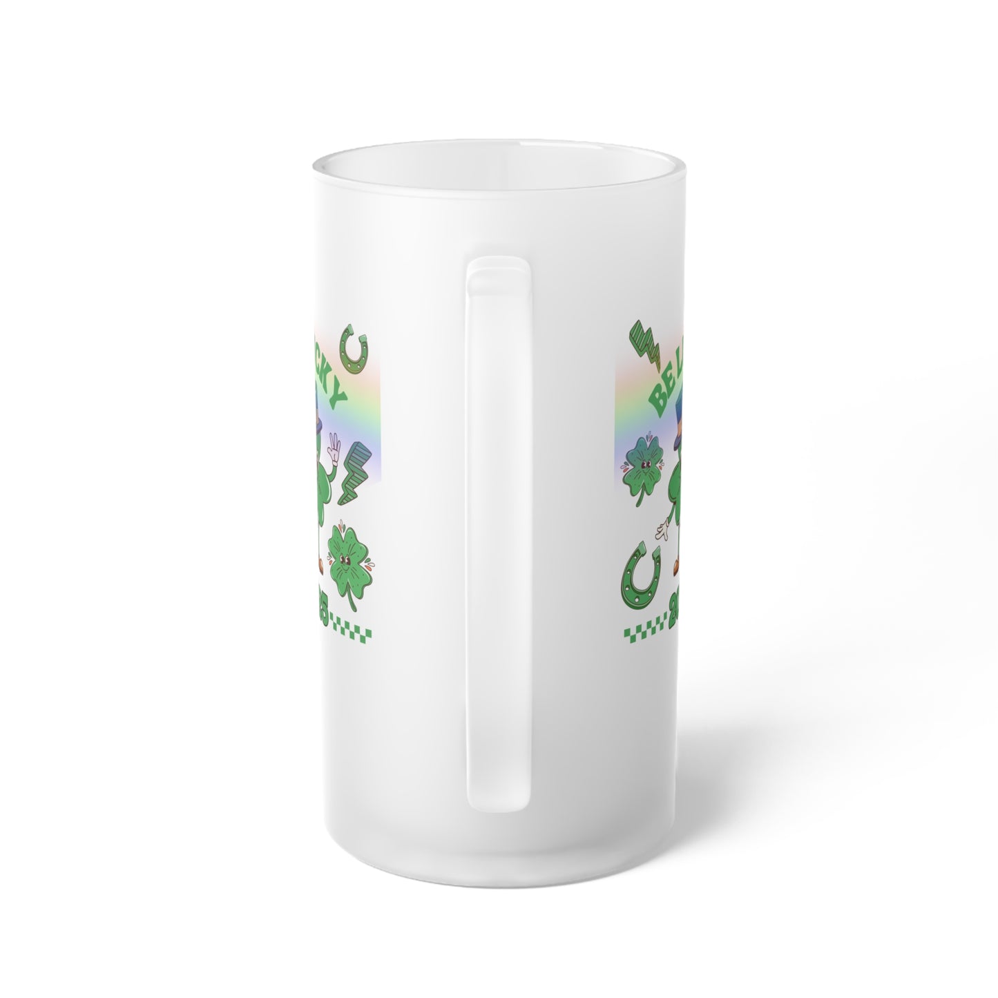 Beer Mug, St Patrick's Day 2025 Lucky Charms, Irish Pub Gift, Lucky Clover Mug, St Paddy's Day Glass, Green Beer Stein