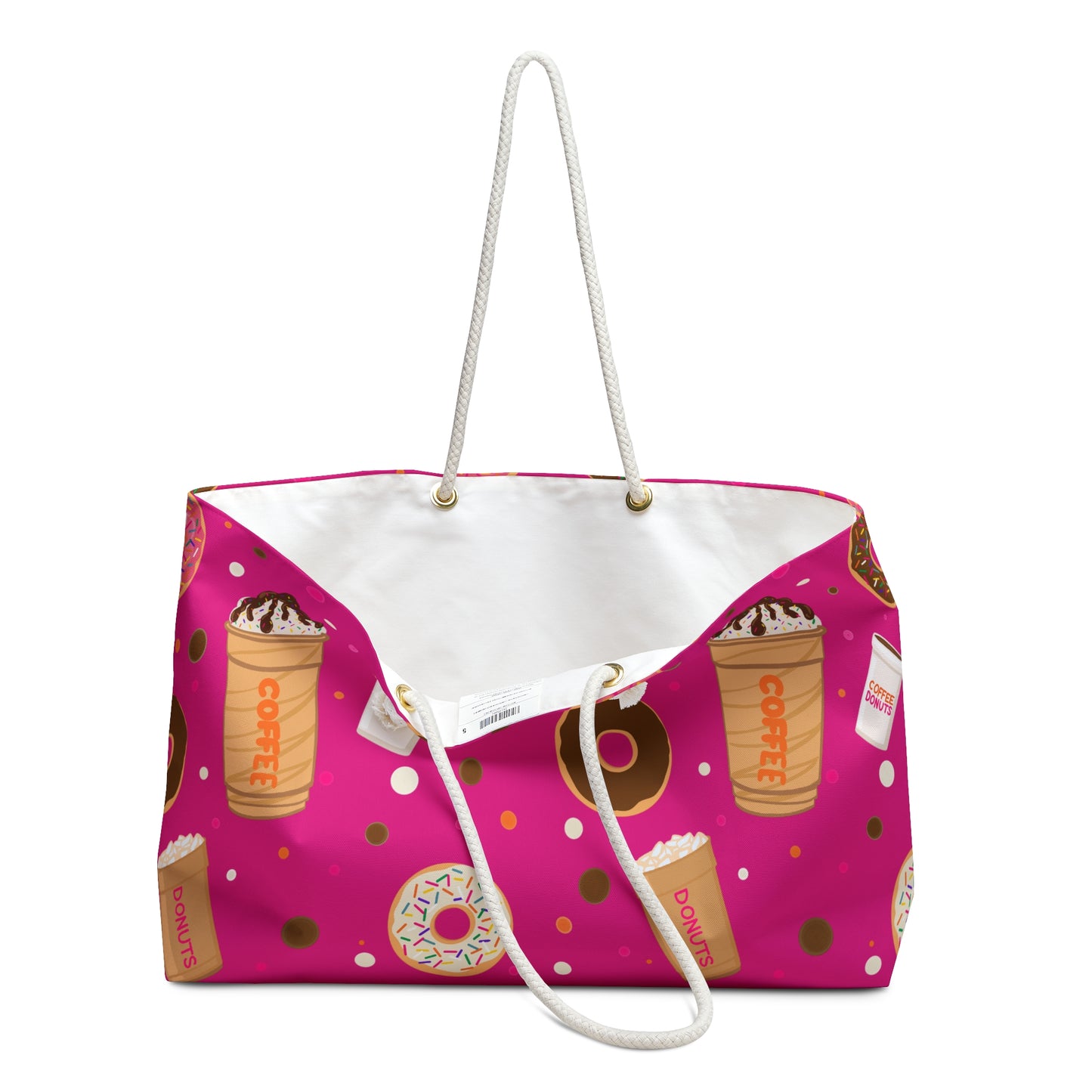 Dunkin Lovers Weekender Bag, Travel Tote, Overnight Bag, Carry On Duffle, Coffee Themed Purse, Gift for Coffee Enthusiasts