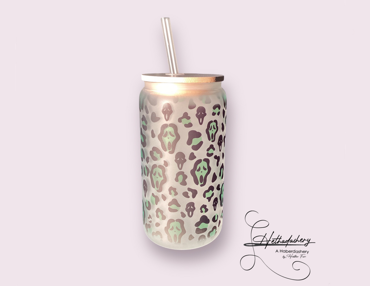 Ghost Face Glass Can