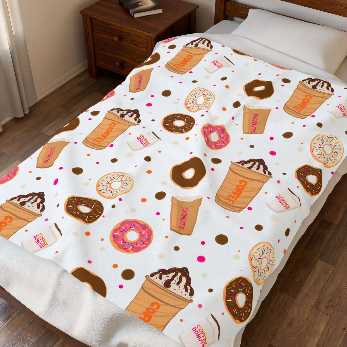 Velveteen Plush Blanket, Dunkin Lovers Dream Throw, Personalize.