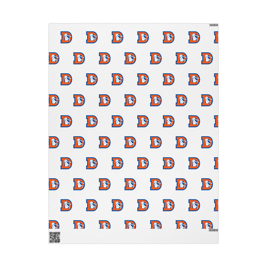 Denver Broncos White logo wrapping paper