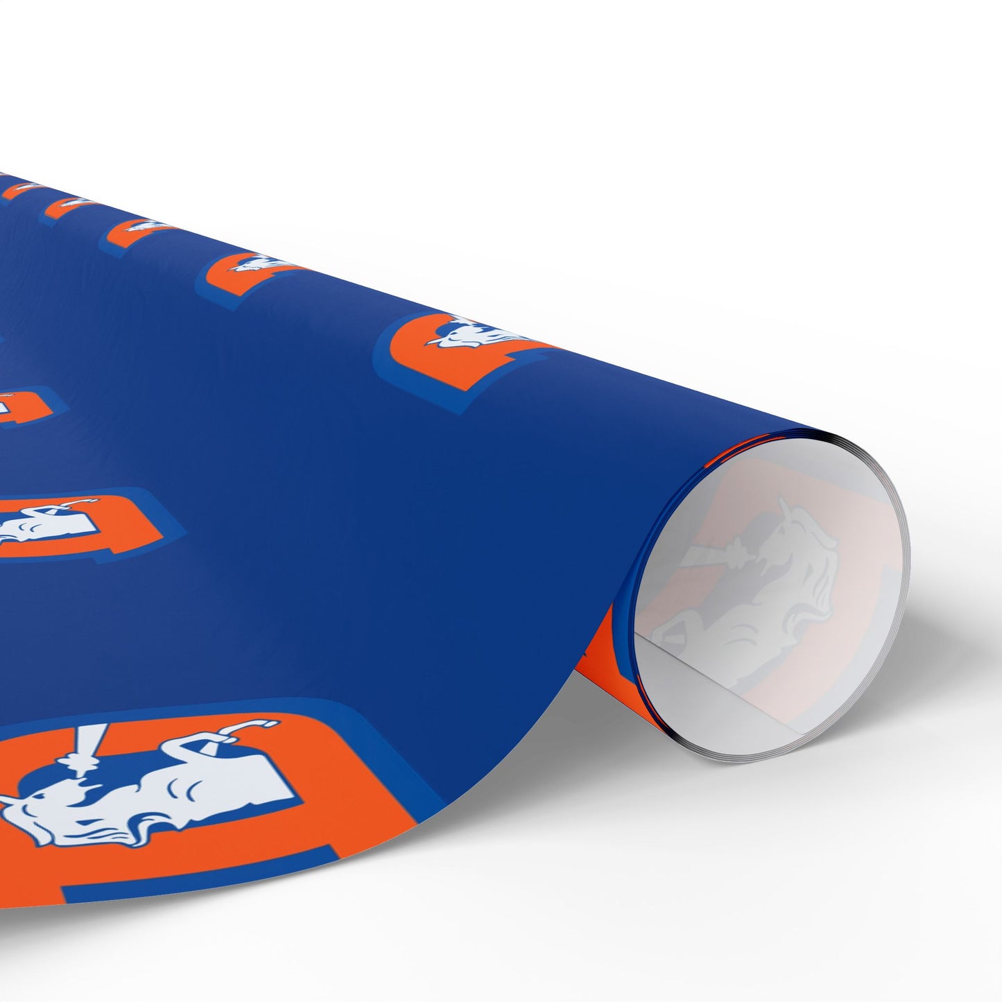 Denver Broncos Navy logo wrapping paper