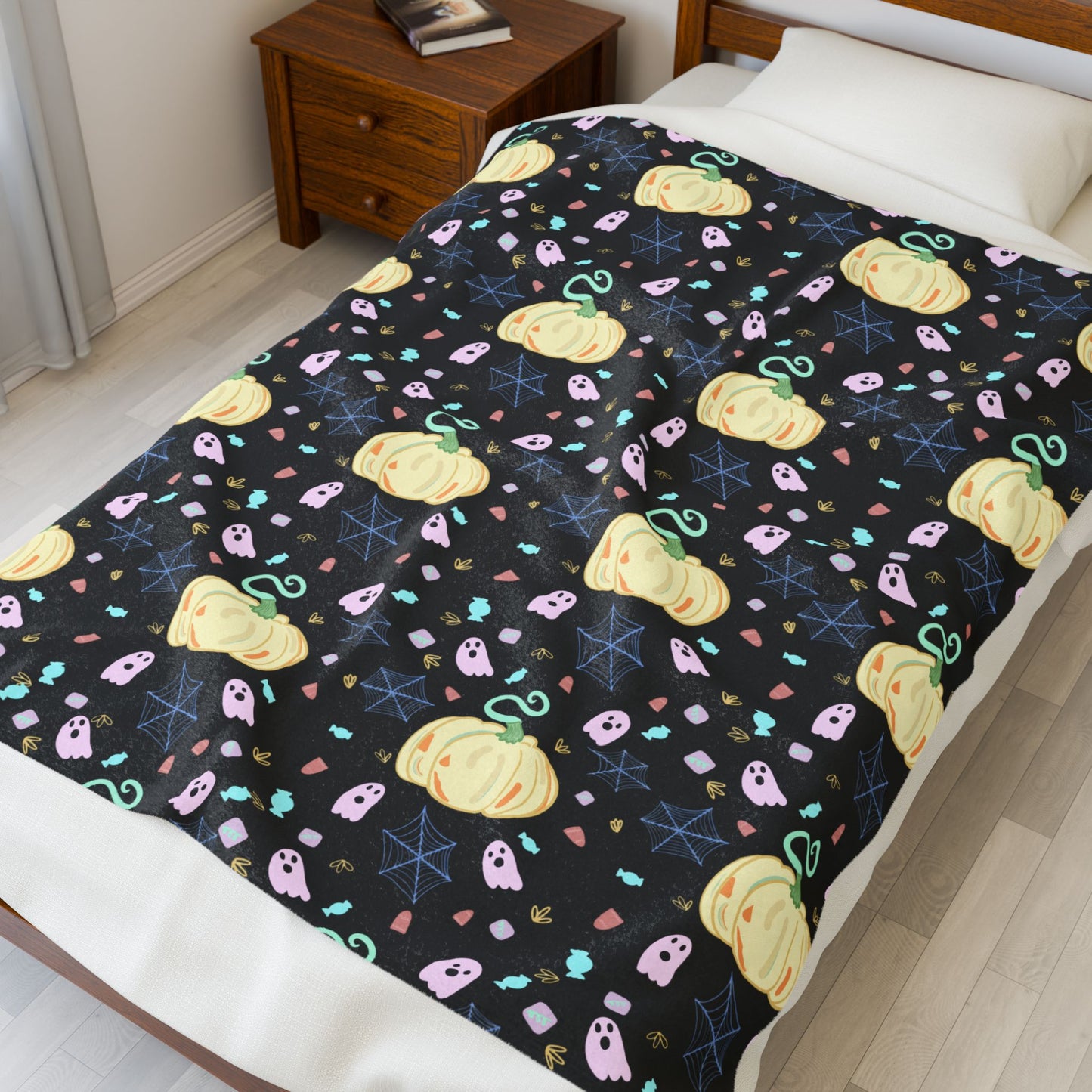 Copy of Velveteen Plush Blanket - Spooky Season Home Decor, Halloween Throw, Cozy Autumn Blanket, Halloween Gift, Fall Couch Throw