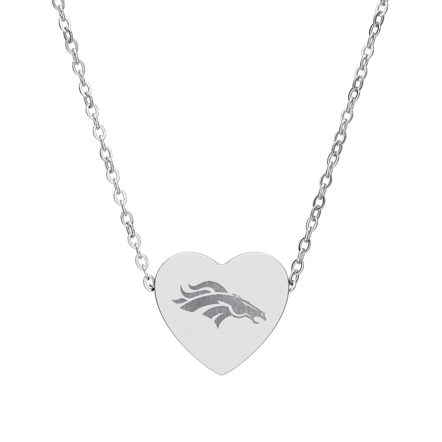 Denver Broncos engraved heart Necklace | Sports fan jewelry