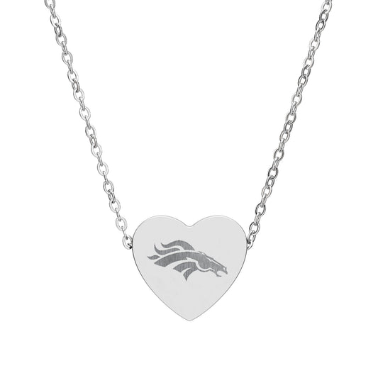 Denver Broncos engraved heart Necklace | Sports fan jewelry
