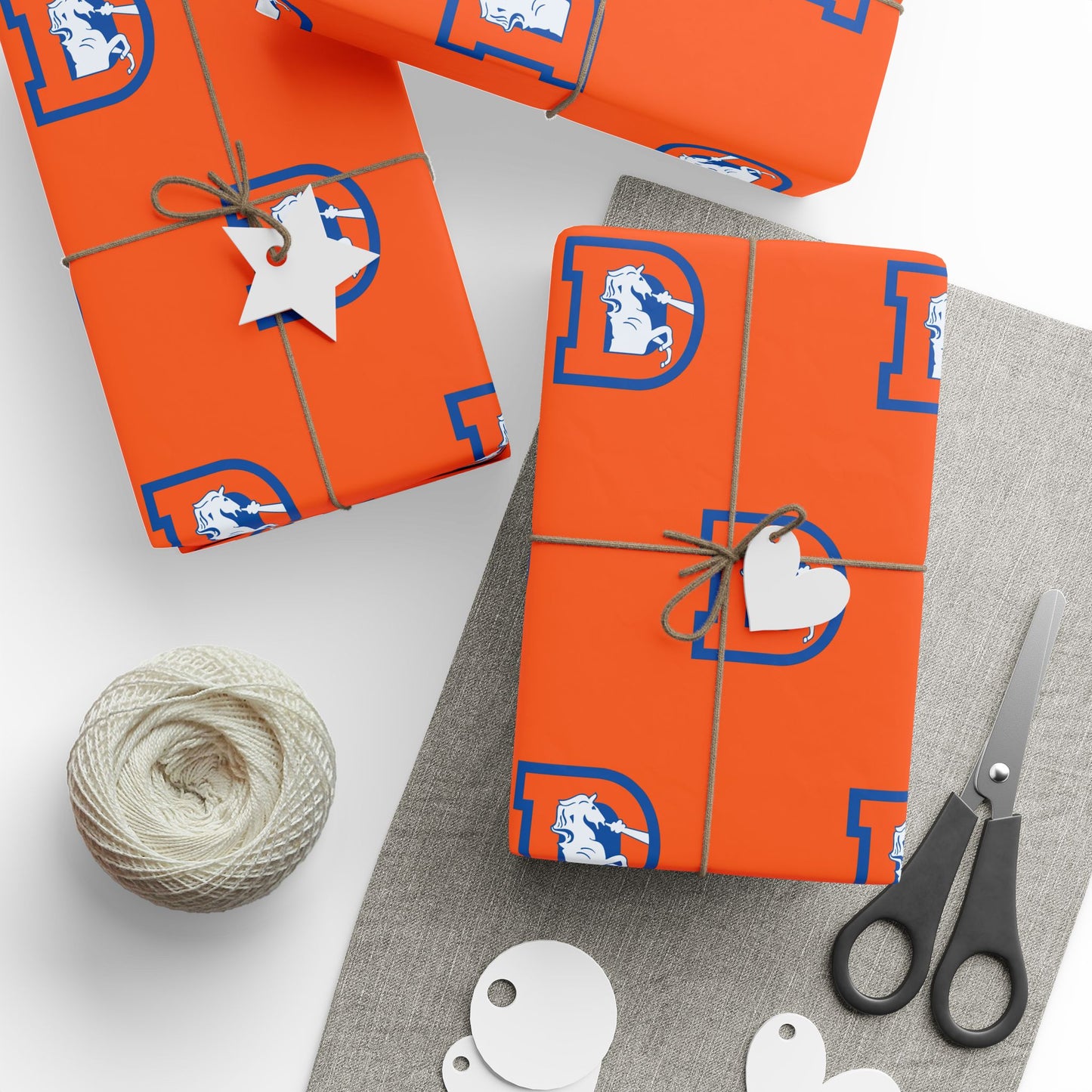 Denver Broncos Orange logo wrapping paper