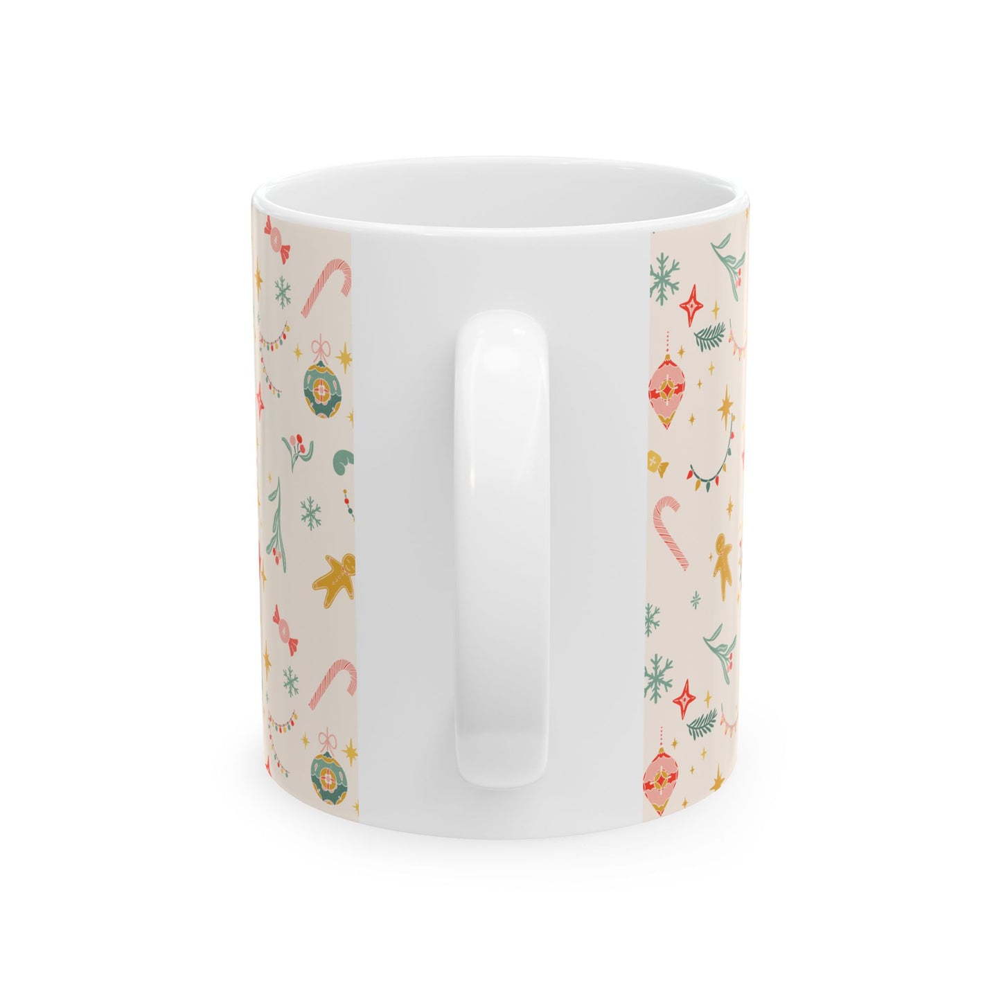 Christmas Ceramic Mug, Eat Drink Be Merry Holiday Hot Cocoa Cup, Xmas Coffee Mug, Festive Tea Mug, Gift for Family Friends, Seasonal Winter