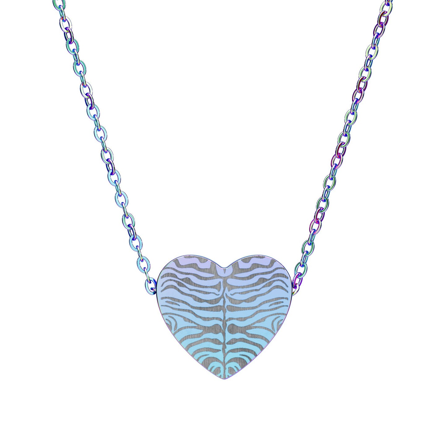 Zebra Print Heart Necklace Engraving | Heart Necklace