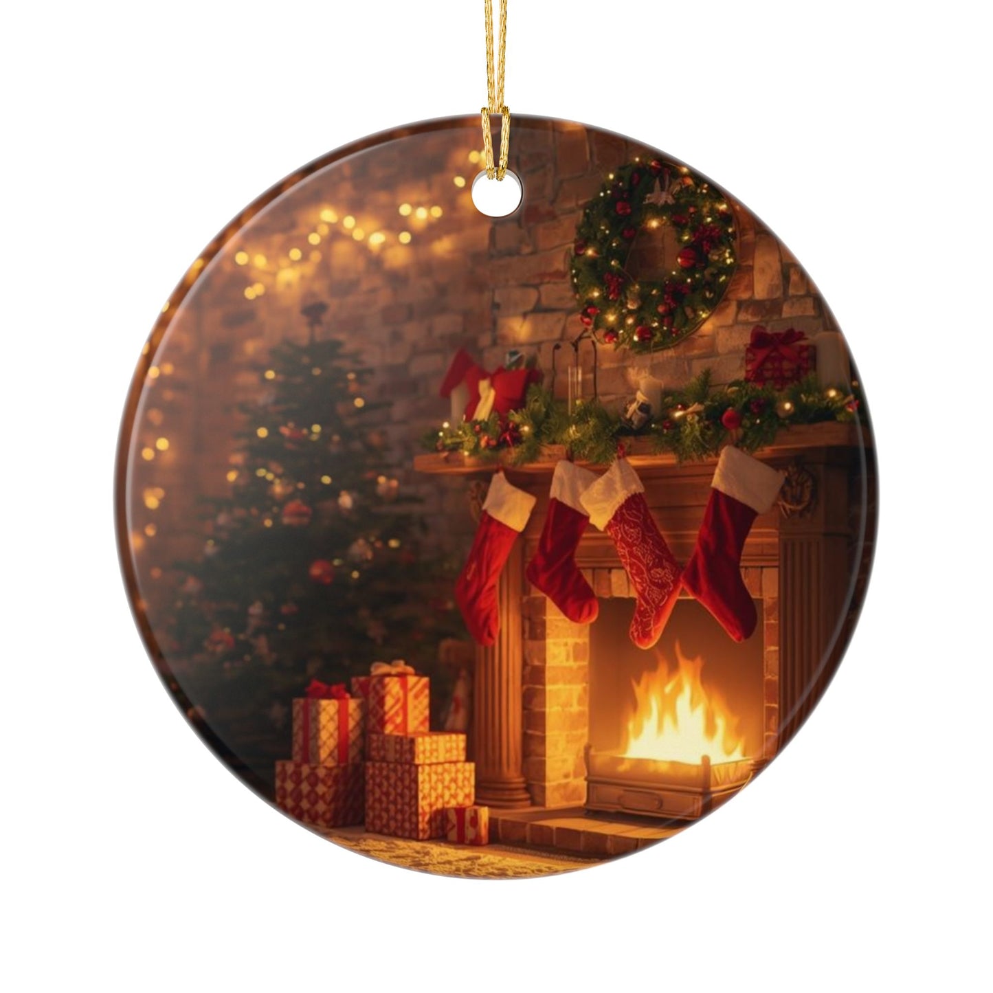 Personalized Ceramic Ornaments, Christmas Tree Decoration, Custom Holiday Gift, Double Sided Print, Xmas Bauble, Hanging Keepsake