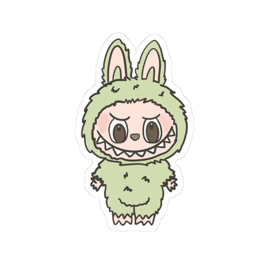 Green Grape Labubu Monster Kiss-Cut Stickers