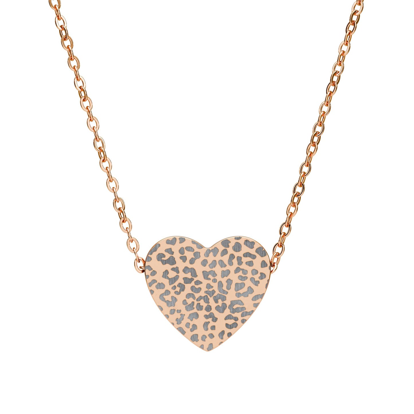 Cheetah Print Heart Necklace engraving | Personalized Heart Necklace