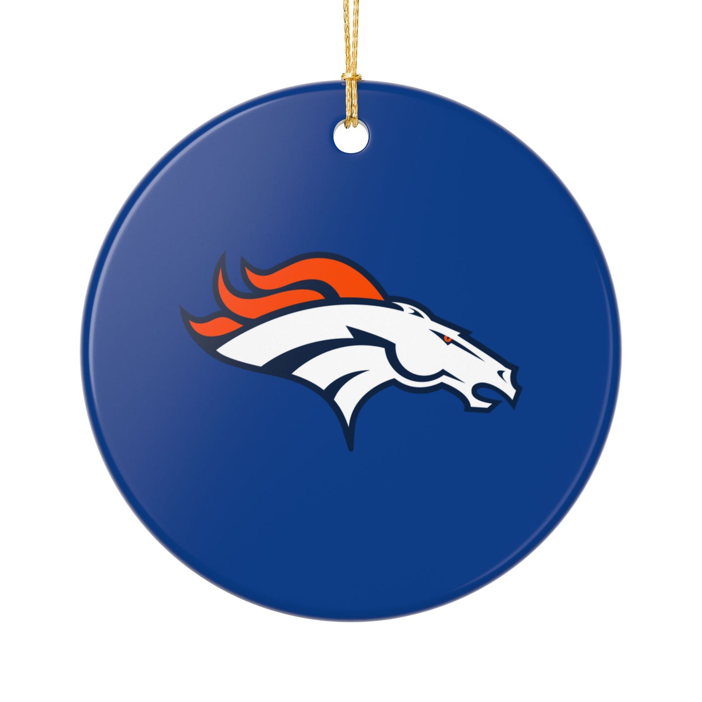 Ceramic Ornaments, Denver Broncos design, Holiday Christmas Decor, Oval Baubles, Football Fans Gift, Sports Team Souvenir, Double