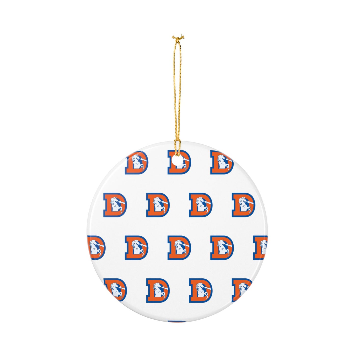 Ceramic Ornaments, Denver broncos design, Holiday Christmas Decor, Oval Baubles, Football Fans Gift, Sports Team Souvenir, Double