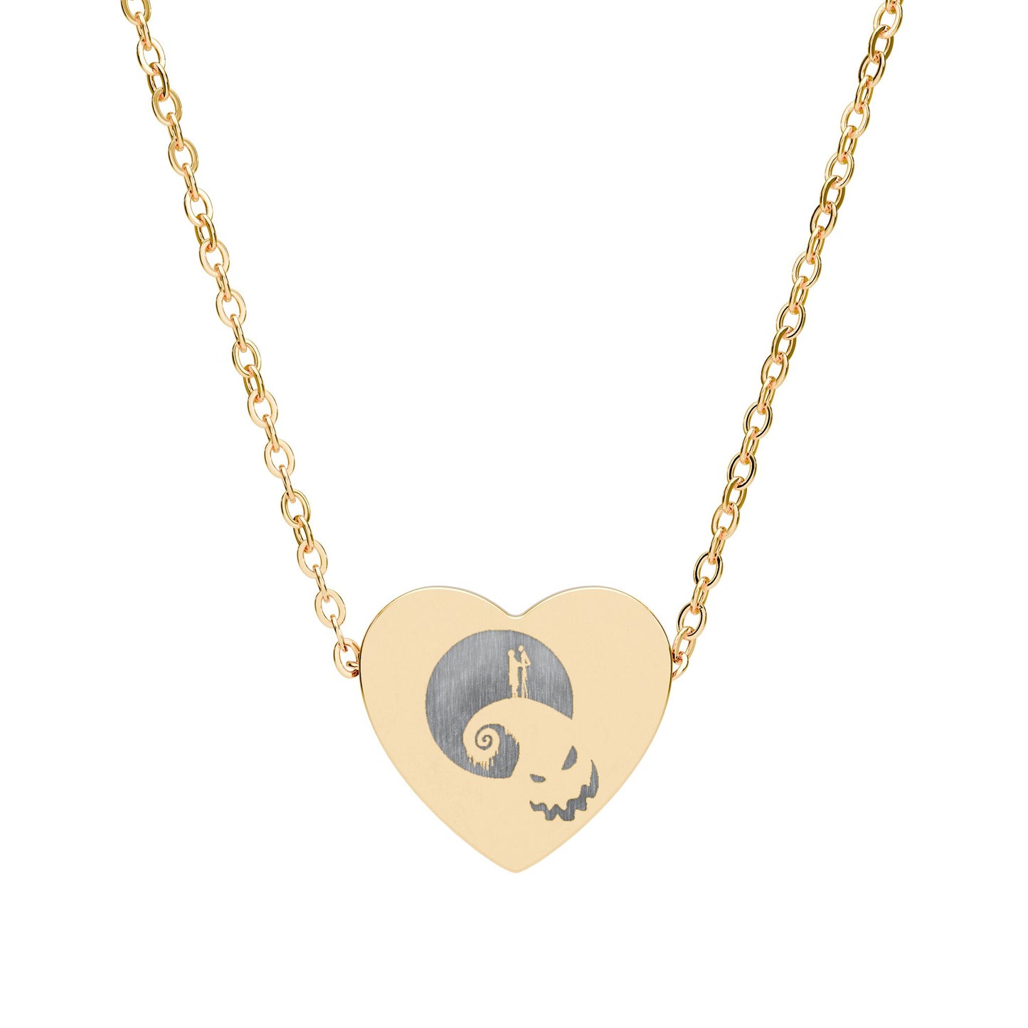 Jack and Sally Heart Necklace | Engraved Heart Necklace