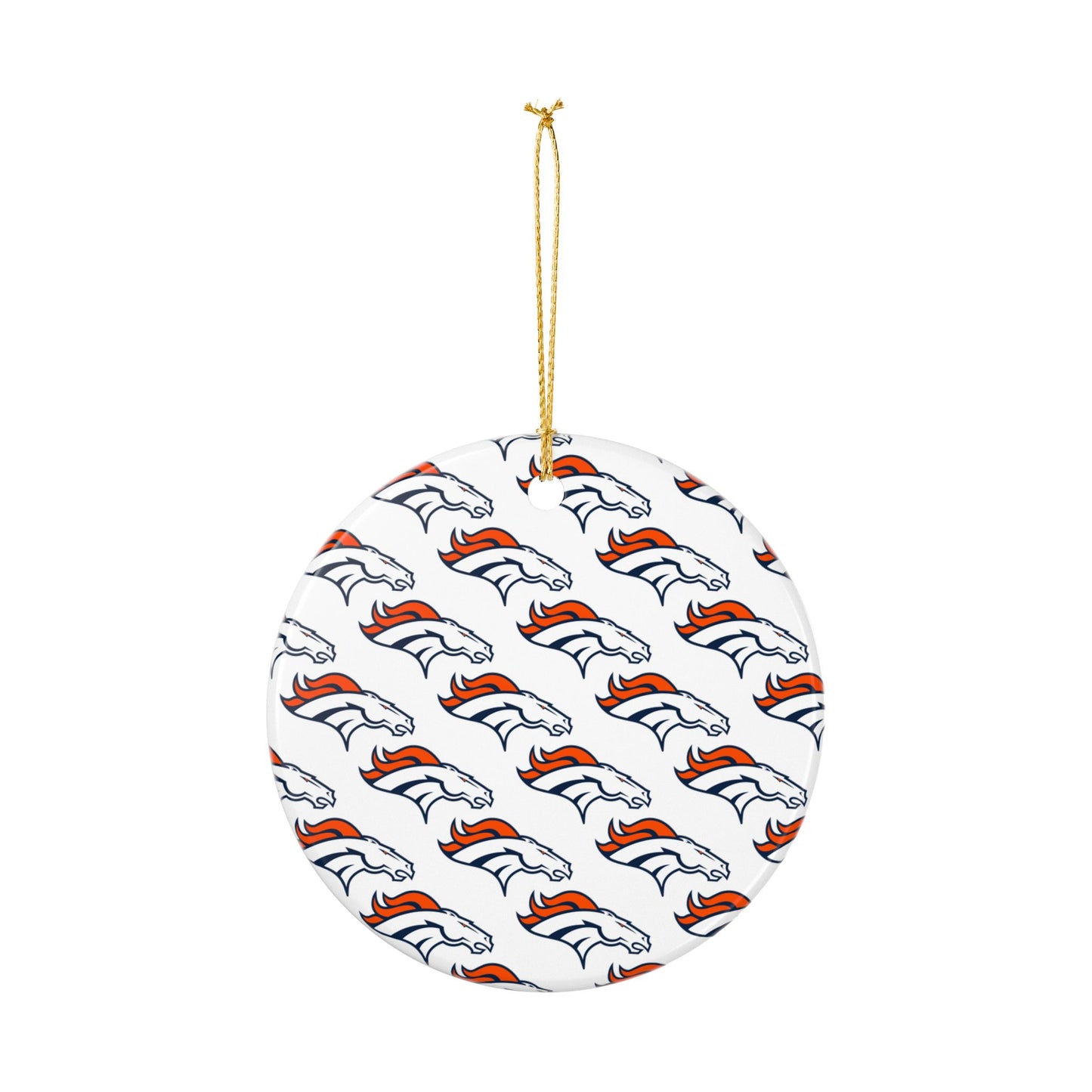 Ceramic Ornaments, Current Denver Broncos design, Holiday Christmas Decor, Oval Baubles, Football Fans Gift, Sports Team Souvenir, Double