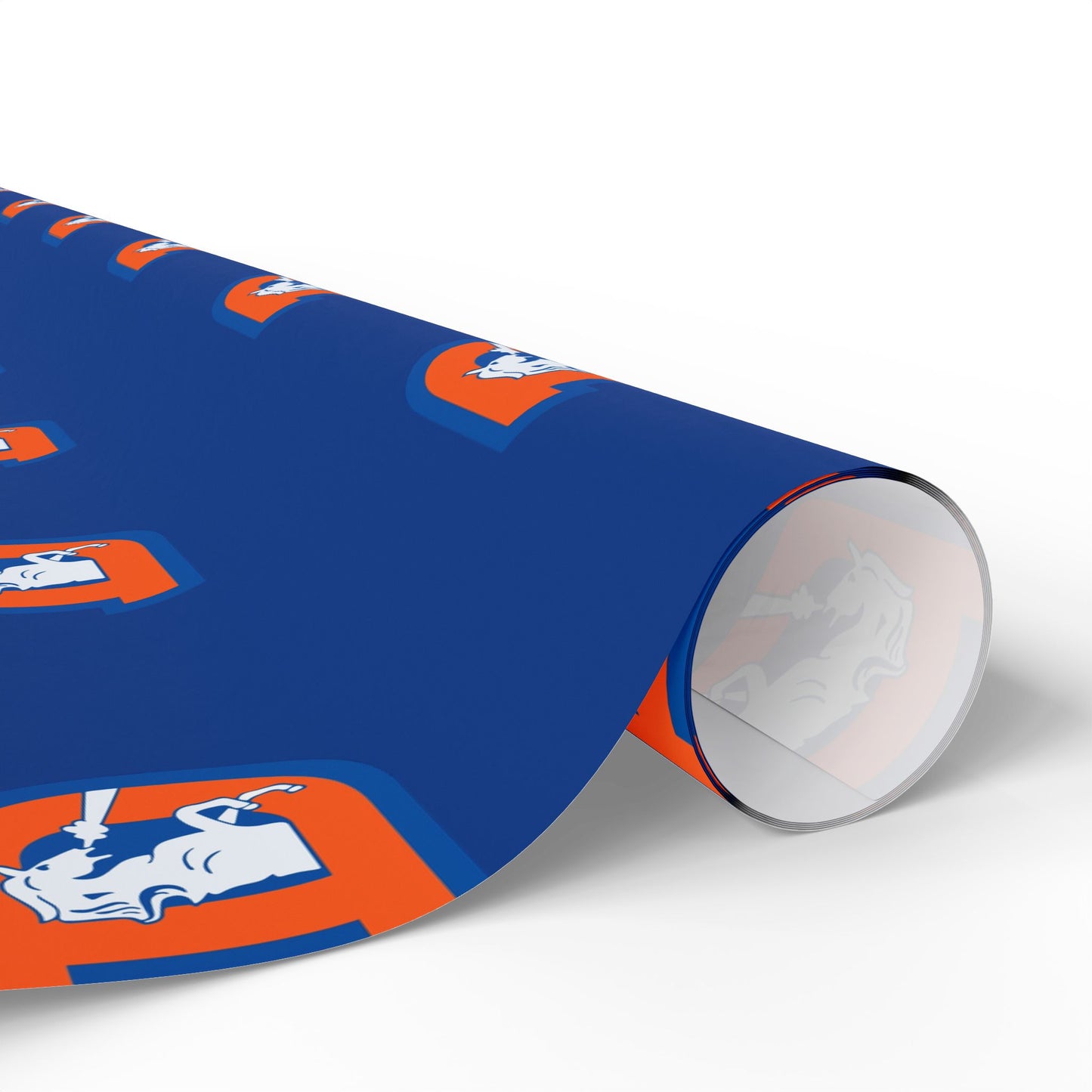 Denver Broncos Navy logo wrapping paper