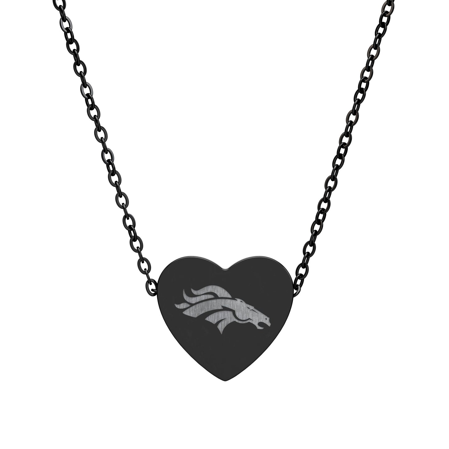 Denver Broncos engraved heart Necklace | Sports fan jewelry