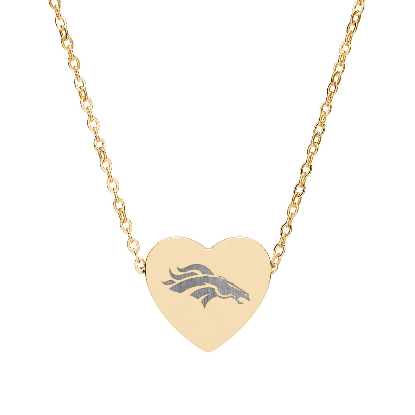 Denver Broncos engraved heart Necklace | Sports fan jewelry