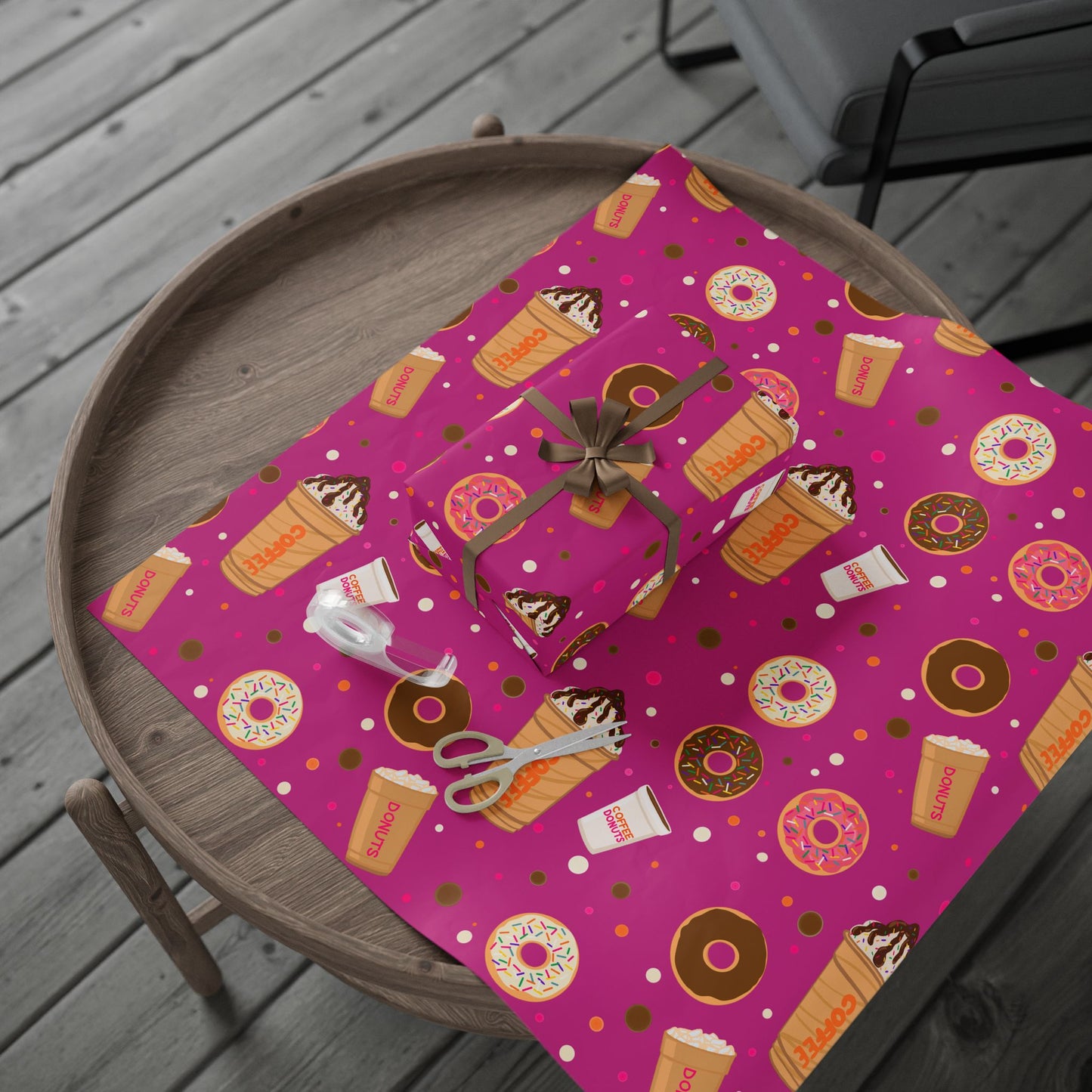 Dunkin Lovers gift wrap Wrapping Papers | Coffee Donut Pattern